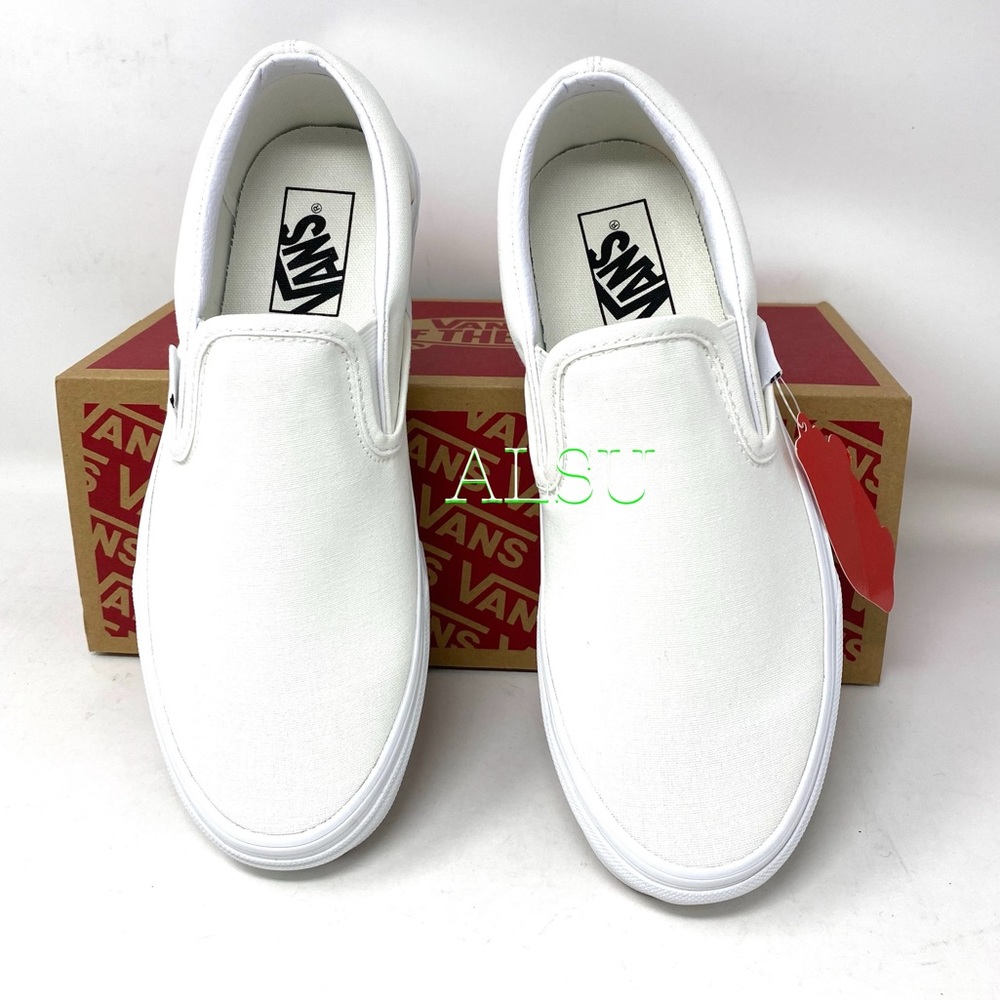 VANS Classic Slip On Canvas True White Casual Shoes Men’s Size VN000EYEW00 - Picture 2 of 9